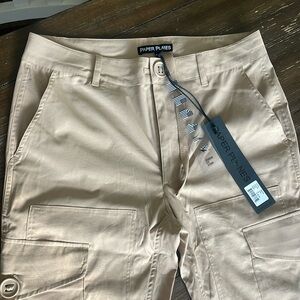 Paper Planes medium cargo pants with button and draw string New With Tags